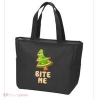 Funny Christmas Cookie Bite Me Tote Bag thumb 3