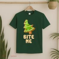 Funny Christmas Cookie Bite Me T-Shirt thumb 2