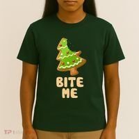 Funny Christmas Cookie Bite Me T-Shirt thumb 4