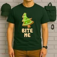 Funny Christmas Cookie Bite Me T-Shirt thumb 6