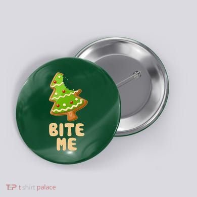 Funny Christmas Cookie Bite Me Button