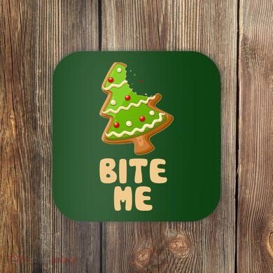 Funny Christmas Cookie Bite Me Coaster