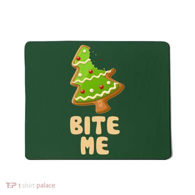 Funny Christmas Cookie Bite Me Mousepad