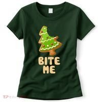 Funny Christmas Cookie Bite Me Women's T-Shirt thumb 0