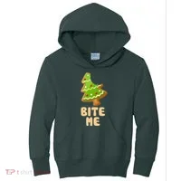 Funny Christmas Cookie Bite Me Kids Hoodie thumb 0