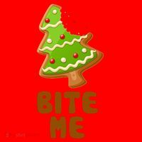 Funny Christmas Cookie Bite Me Santa Hat thumb 1