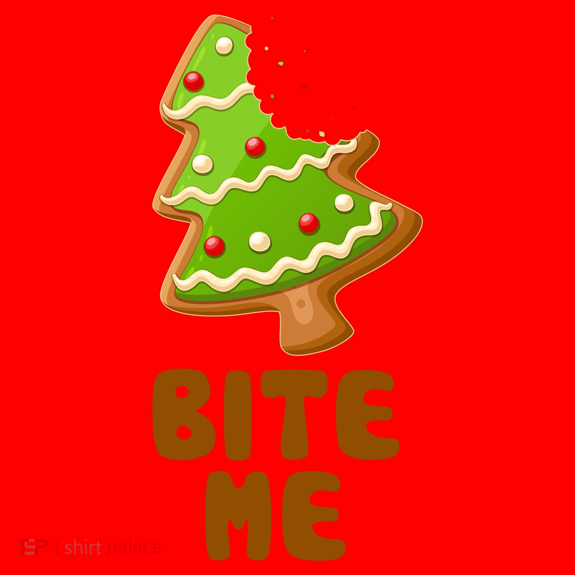 Funny Christmas Cookie Bite Me Santa Hat