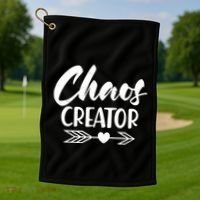 Funny Chaos Creator Golf Towel thumb 1
