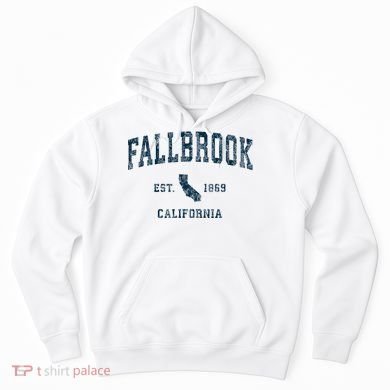 Fallbrook California Ca Vintage Sports Design Print Hoodie