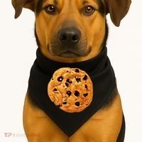 Funny Chocolate Chip Cookie Costume Gift Last Minute Lazy Party Gift USA-Made Doggie Bandana thumb 1