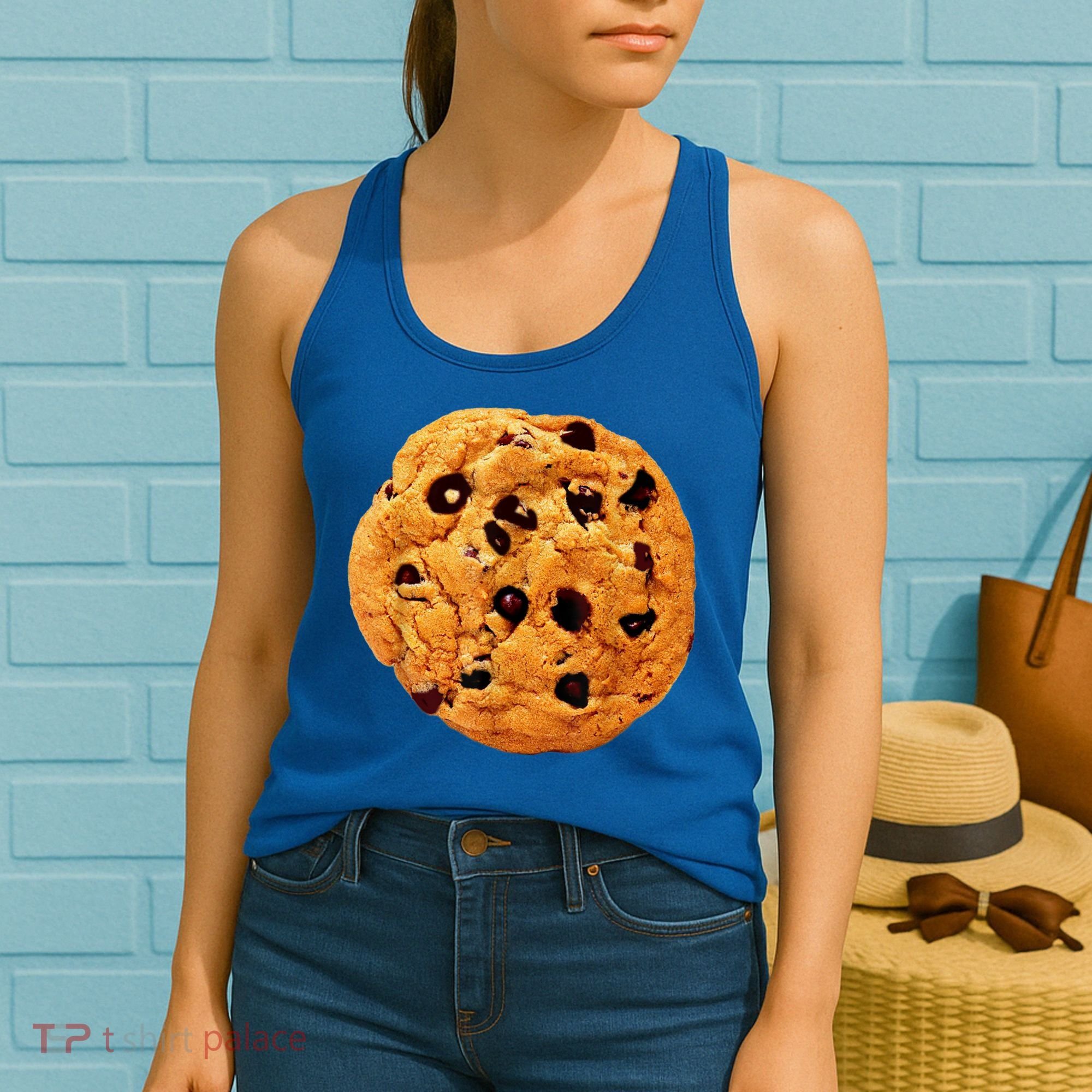 Funny Chocolate Chip Cookie Costume Gift Last Minute Lazy Party Gift Women's Tank Top