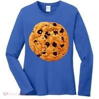 Funny Chocolate Chip Cookie Costume Gift Last Minute Lazy Party Gift Women's Long Sleeve Shirt thumb 0