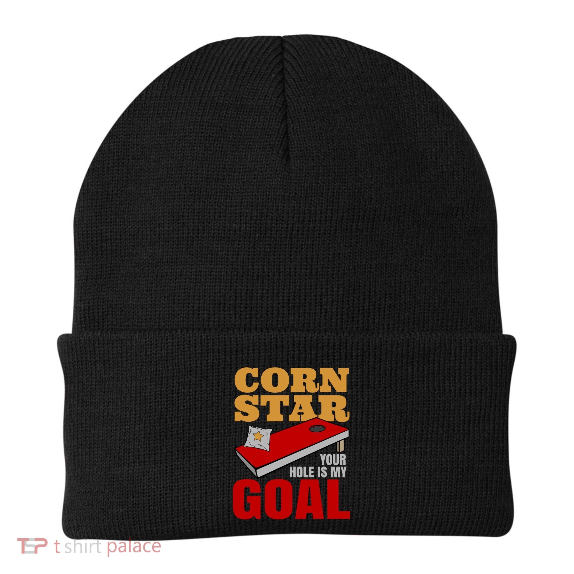Funny Cornhole Corn Star Your Hole Is My Goal Cute Gift Beanie