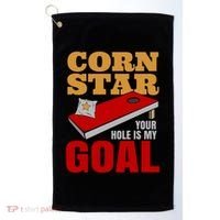 Funny Cornhole Corn Star Your Hole Is My Goal Cute Gift Golf Towel thumb 0