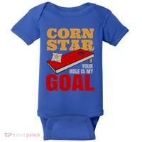 Funny Cornhole Corn Star Your Hole Is My Goal Cute Gift Baby Bodysuit thumb 0