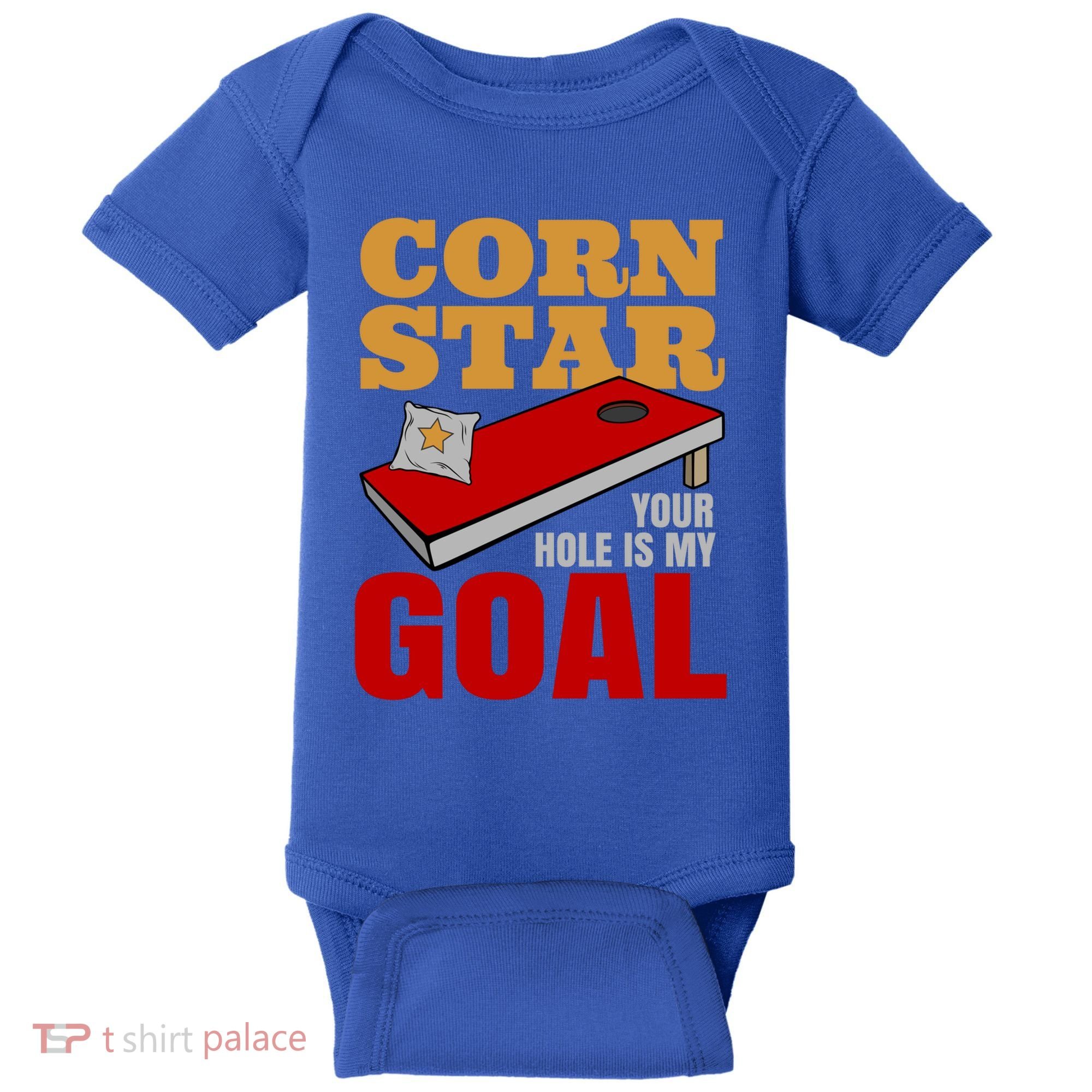 Funny Cornhole Corn Star Your Hole Is My Goal Cute Gift Baby Bodysuit