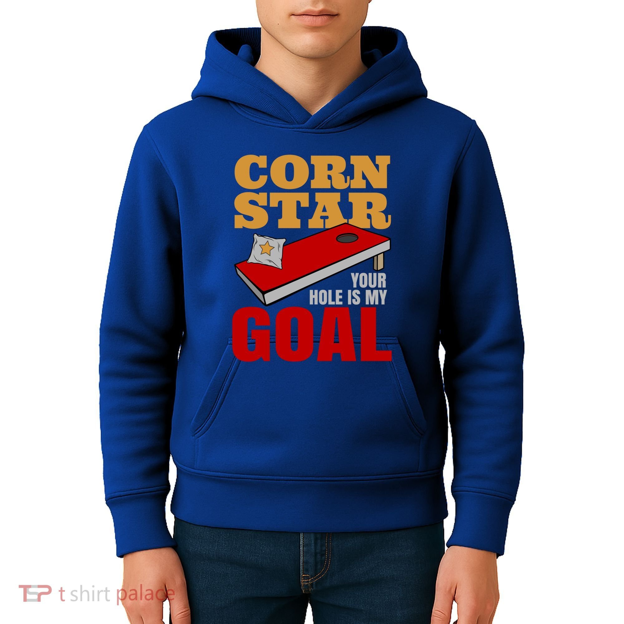 Funny Cornhole Corn Star Your Hole Is My Goal Cute Gift Kids Hoodie