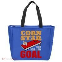 Funny Cornhole Corn Star Your Hole Is My Goal Cute Gift Tote Bag thumb 0