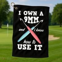 Funny Crocheting Crochet Cool Gift Golf Towel thumb 1