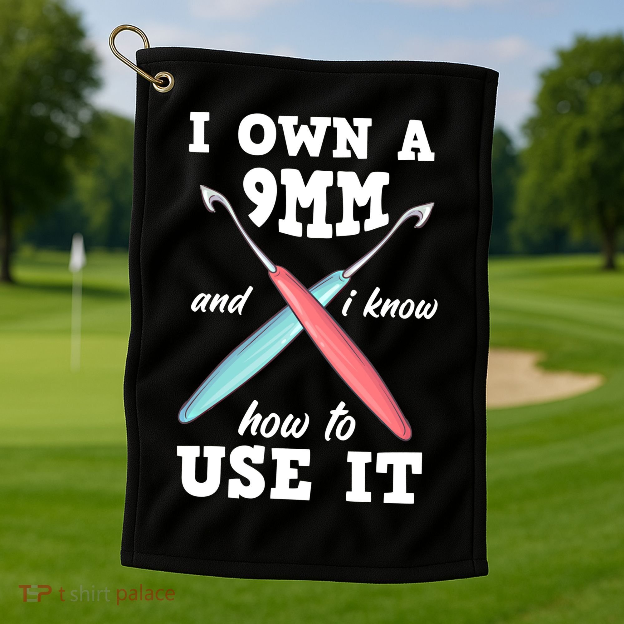 Funny Crocheting Crochet Cool Gift Golf Towel