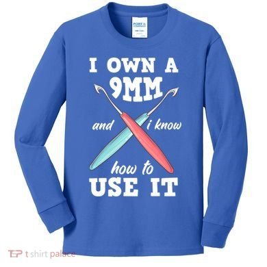 Funny Crocheting Crochet Cool Gift Kids Long Sleeve Shirt