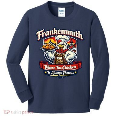 Frankenmuth Chicken Capital Bavarian Fried Chicken Legend Kids Long Sleeve Shirt