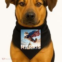Funny Childless Cat Ladies For Harris 2024 USA-Made Doggie Bandana thumb 1