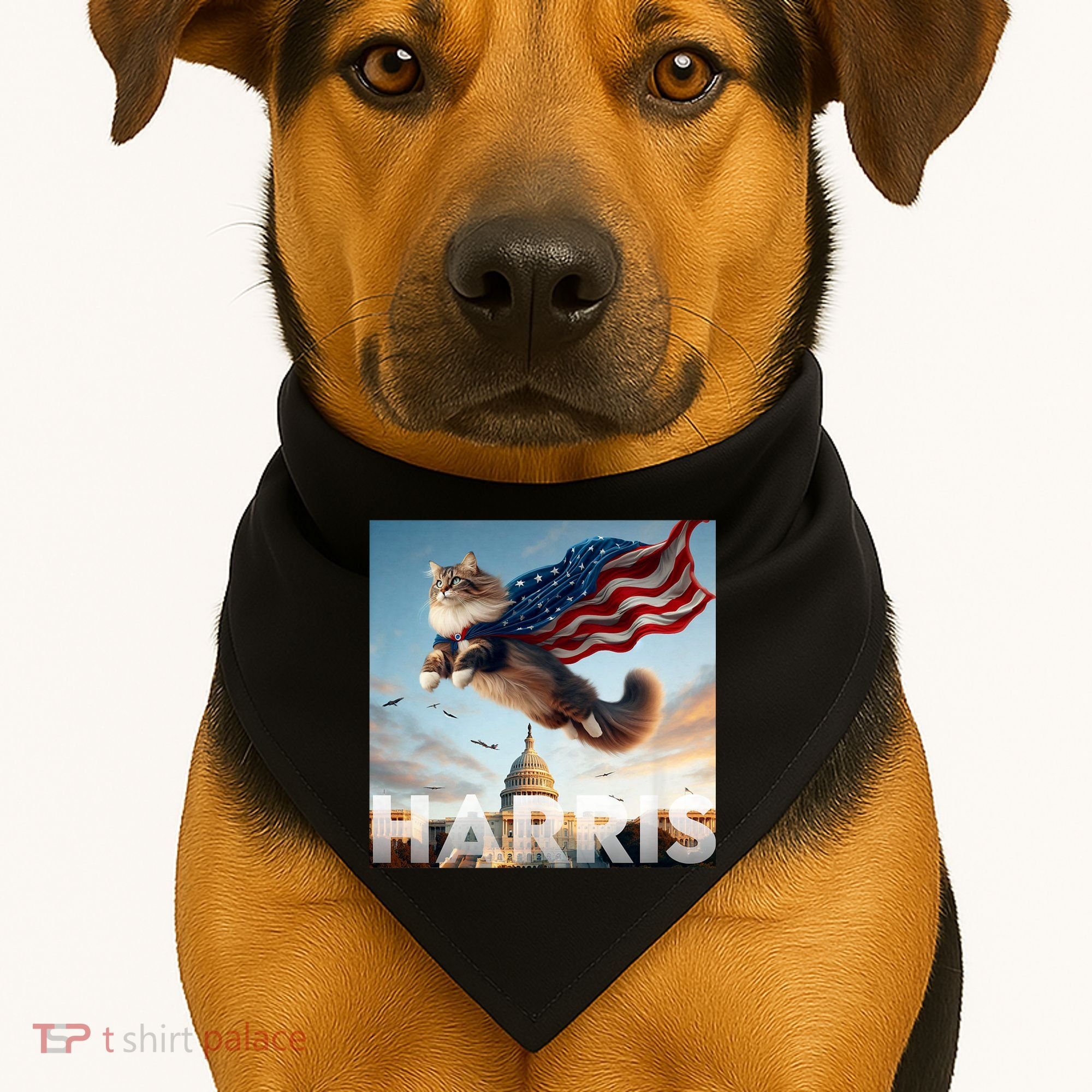 Funny Childless Cat Ladies For Harris 2024 USA-Made Doggie Bandana