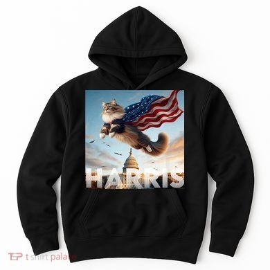 Funny Childless Cat Ladies For Harris 2024 Hoodie