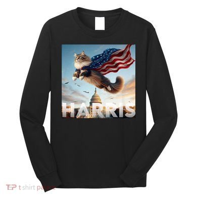 Funny Childless Cat Ladies For Harris 2024 Long Sleeve Shirt