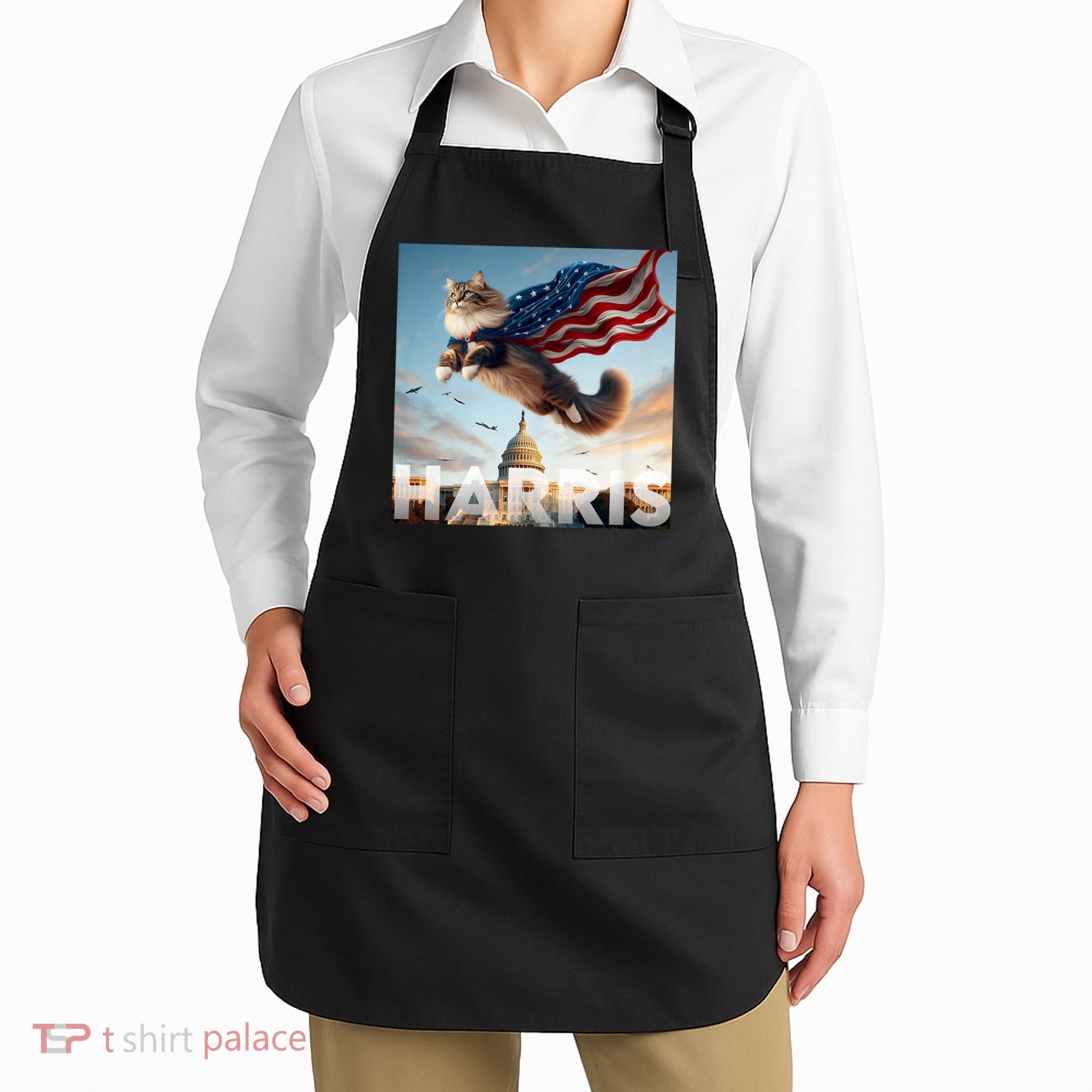 Funny Childless Cat Ladies For Harris 2024 Apron