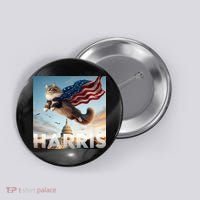 Funny Childless Cat Ladies For Harris 2024 Button thumb 0