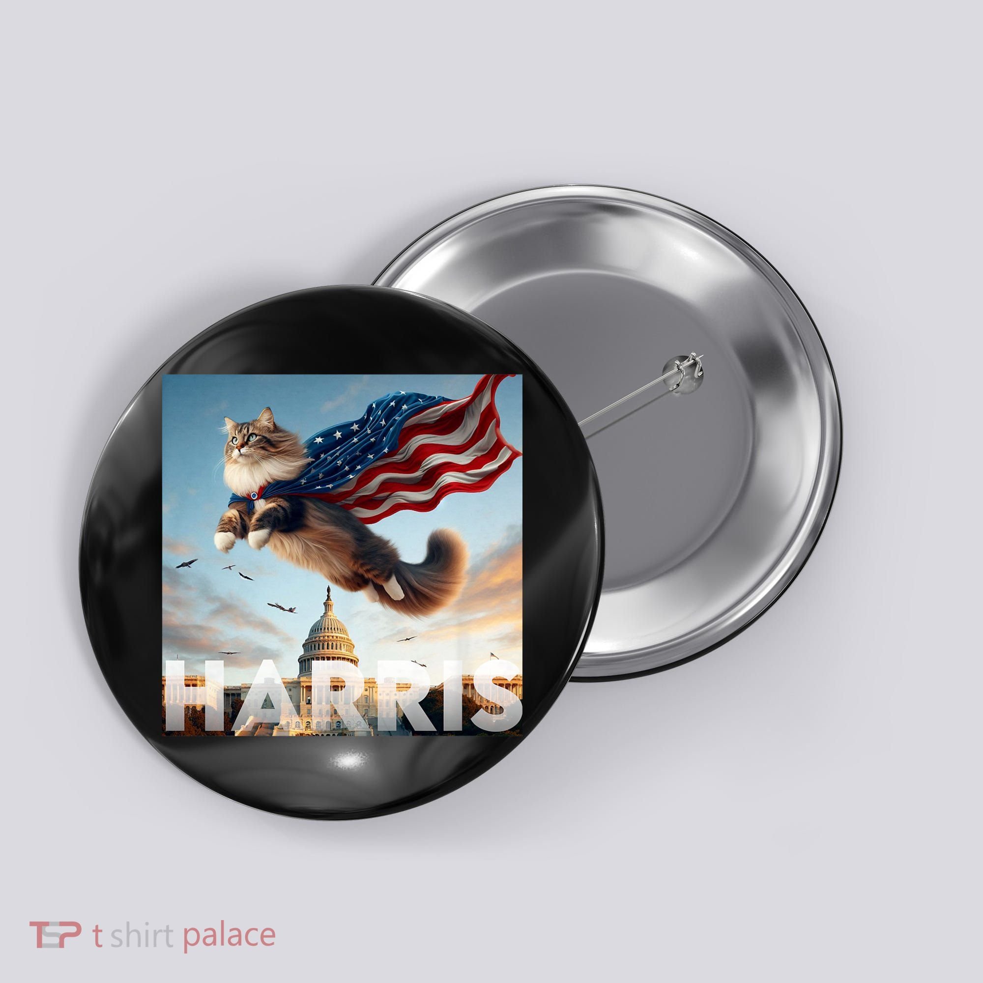 Funny Childless Cat Ladies For Harris 2024 Button
