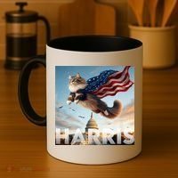 Funny Childless Cat Ladies For Harris 2024 Coffee Mug thumb 4