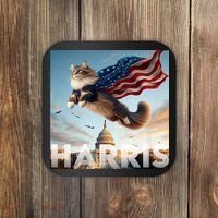 Funny Childless Cat Ladies For Harris 2024 Coaster thumb 0