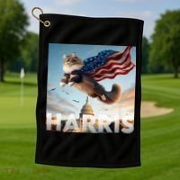 Funny Childless Cat Ladies For Harris 2024 Golf Towel thumb 1