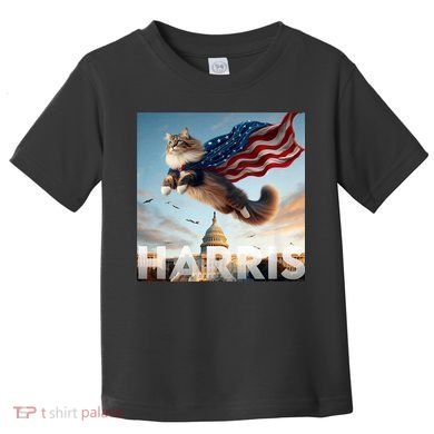Funny Childless Cat Ladies For Harris 2024 Toddler T-Shirt