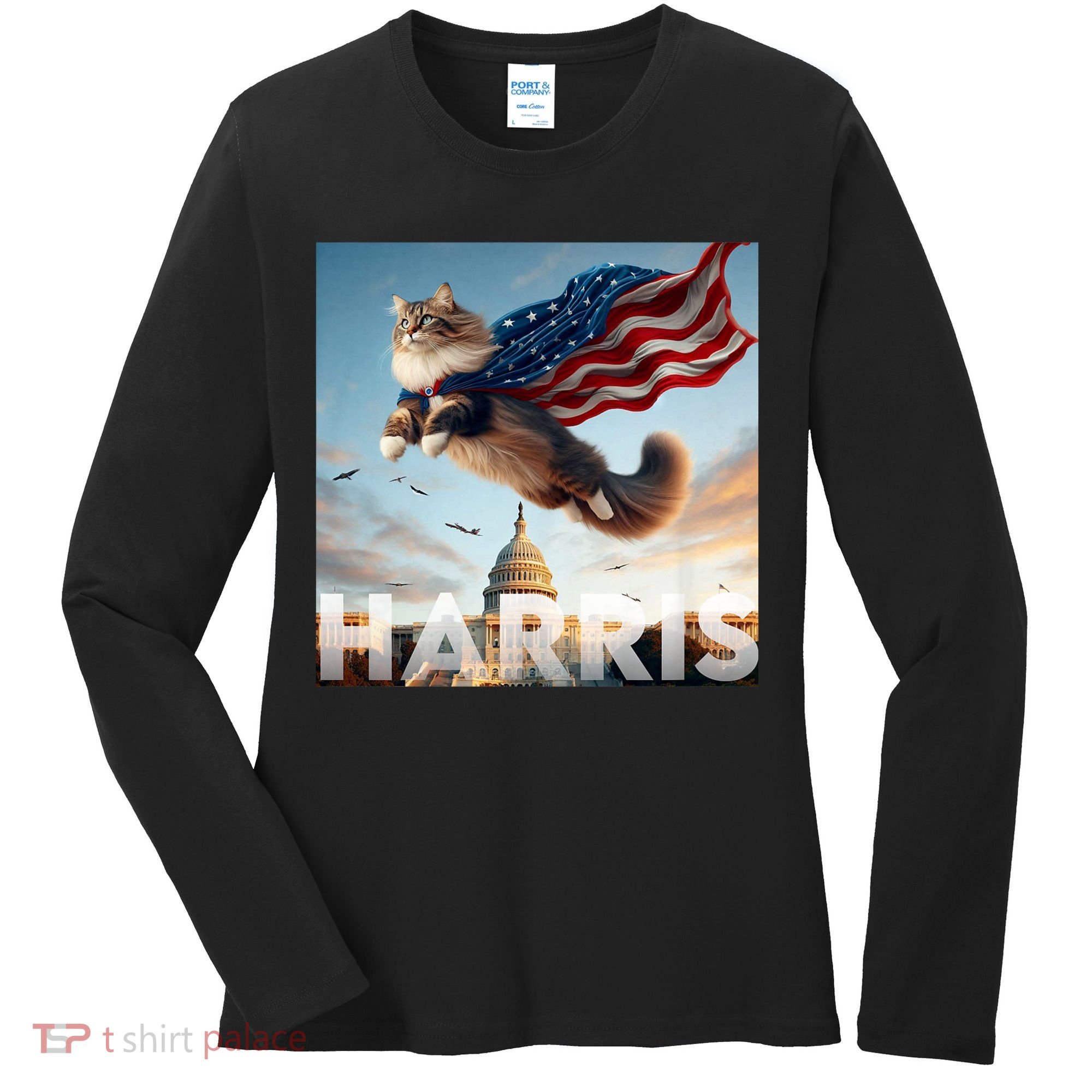Funny Childless Cat Ladies For Harris 2024 Women's Long Sleeve Shirt