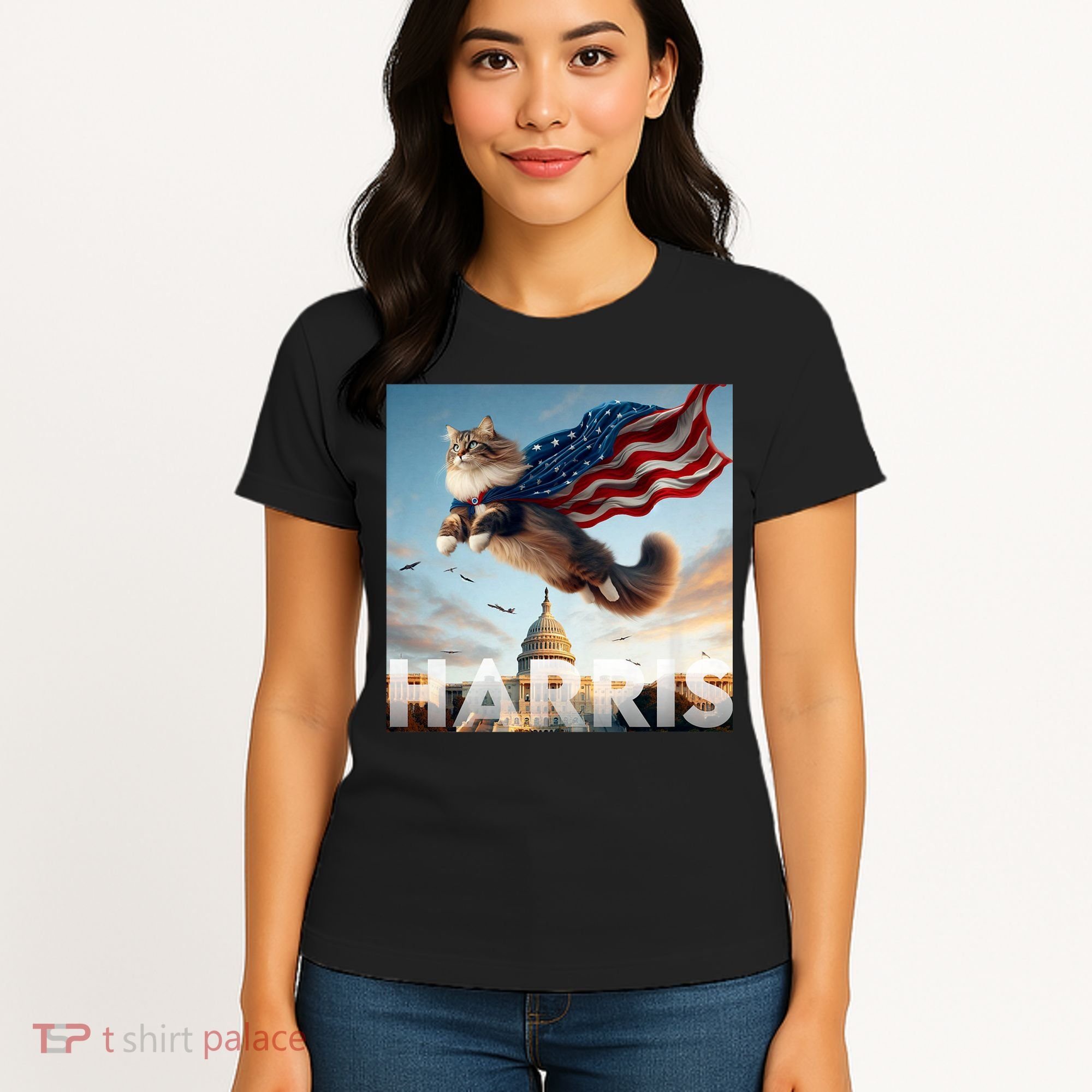 Funny Childless Cat Ladies For Harris 2024 Women's T-Shirt
