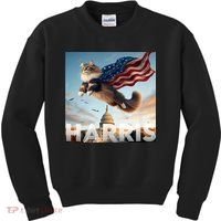 Funny Childless Cat Ladies For Harris 2024 Kids Sweatshirt thumb 0