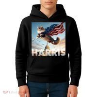 Funny Childless Cat Ladies For Harris 2024 Kids Hoodie thumb 4