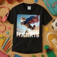 Funny Childless Cat Ladies For Harris 2024 Kids T-Shirt thumb 3