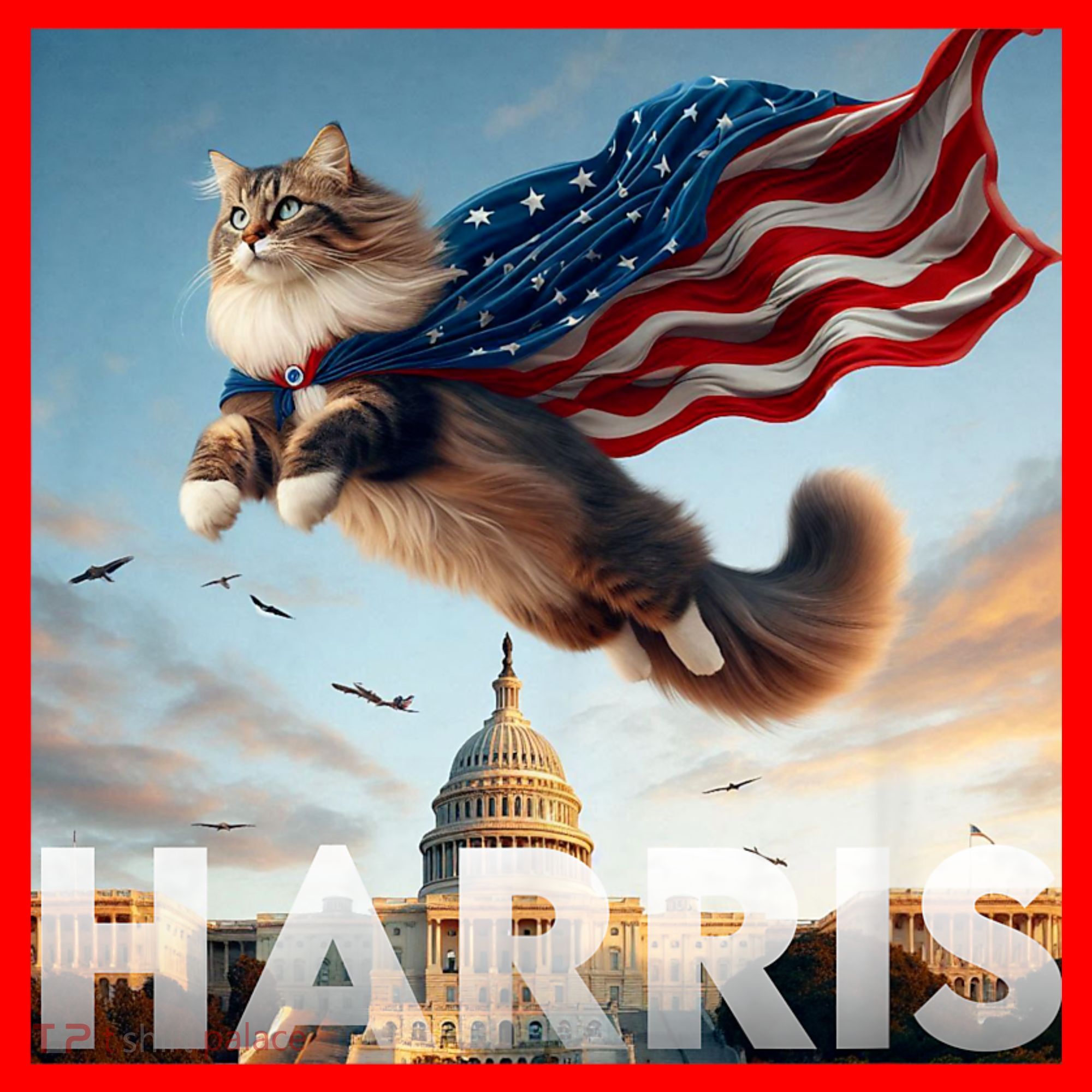 Funny Childless Cat Ladies For Harris 2024 Santa Hat