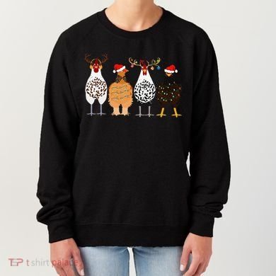 Funny Christmas Chicken Farm Animals  Women's Sweatshirt