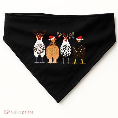 Funny Christmas Chicken Farm Animals  USA-Made Doggie Bandana