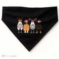 Funny Christmas Chicken Farm Animals  USA-Made Doggie Bandana thumb 0