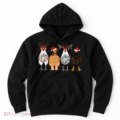 Funny Christmas Chicken Farm Animals  Hoodie