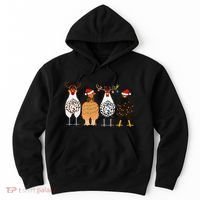 Funny Christmas Chicken Farm Animals  Hoodie thumb 0