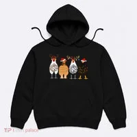 Funny Christmas Chicken Farm Animals  Hoodie thumb 0