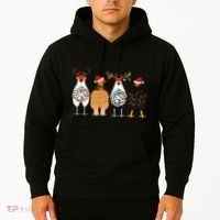 Funny Christmas Chicken Farm Animals  Hoodie thumb 2